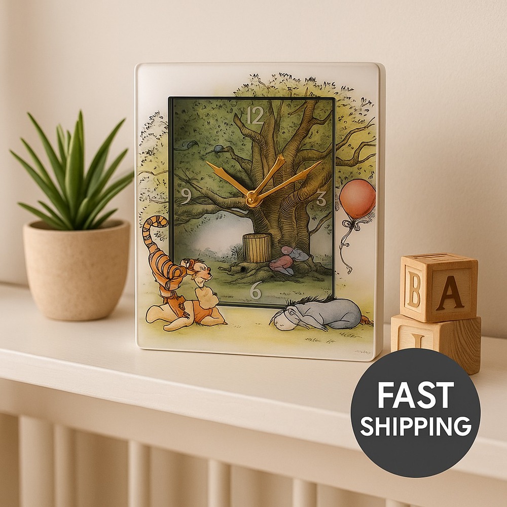 Disney Winnie the‎ Pooh Tabletop Clock – Pooh & Friends Scene, New in Box